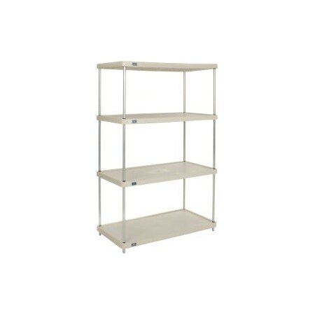 Global Equipment Nexel    Solid Plastic Shelving Unit - Clear Epoxy Posts - 36"W x 18"D x 74"H - 4 Shelf 188126